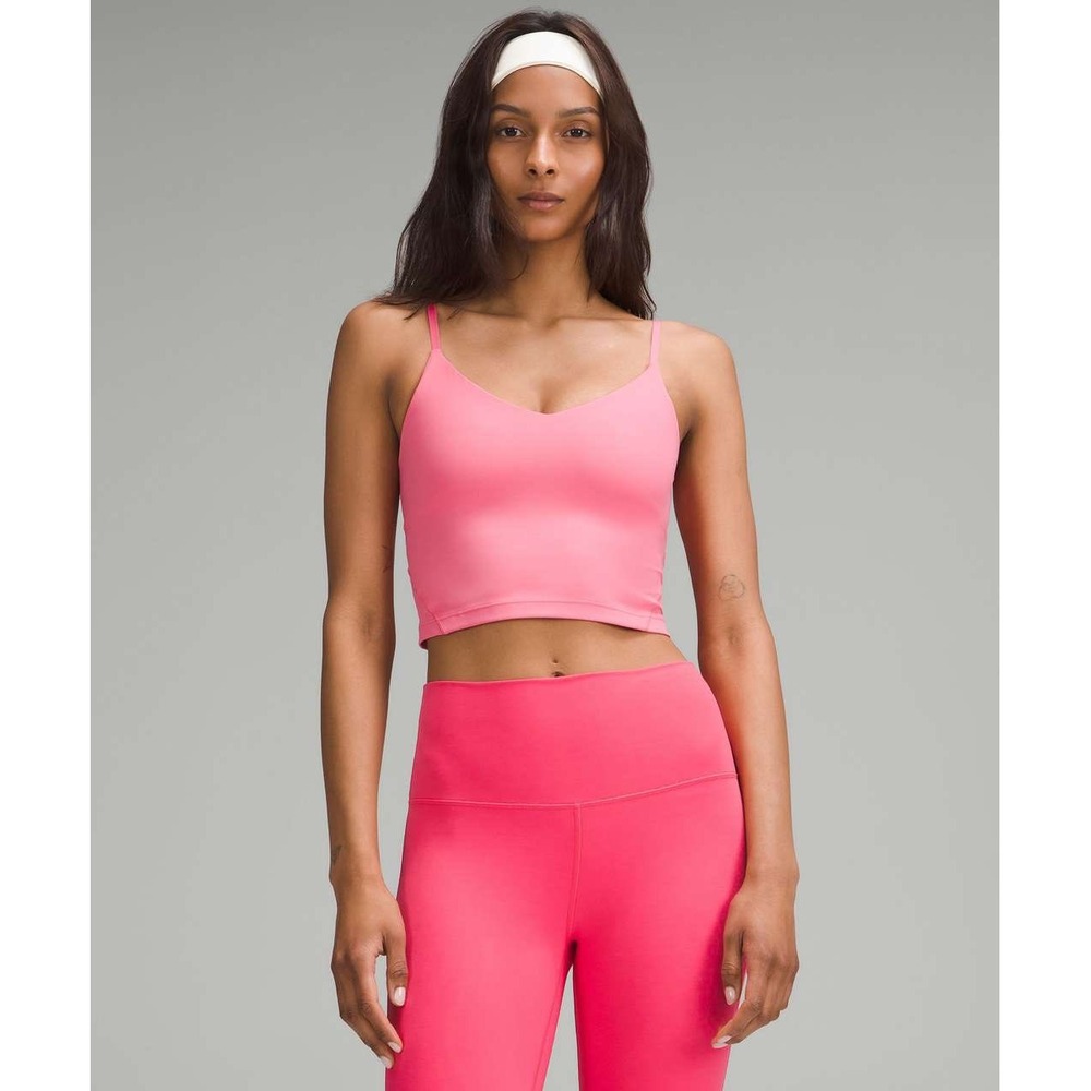 Lululemon Align Cropped Cami Tank Top Sakura Pink Nulu Size 12 LW1EU0S